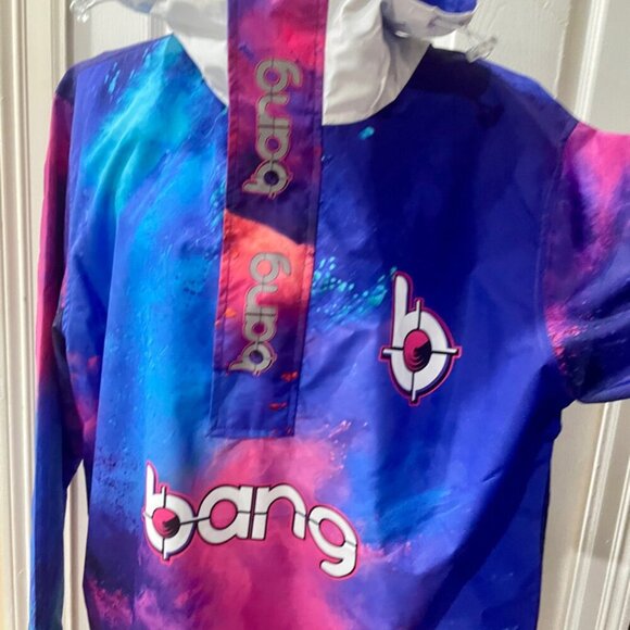 HOT PINK BLUE TIE DYE WINTERBREAKER COAT BANG ENERGY REVOLUTION SIZE M/L - Picture 7 of 16